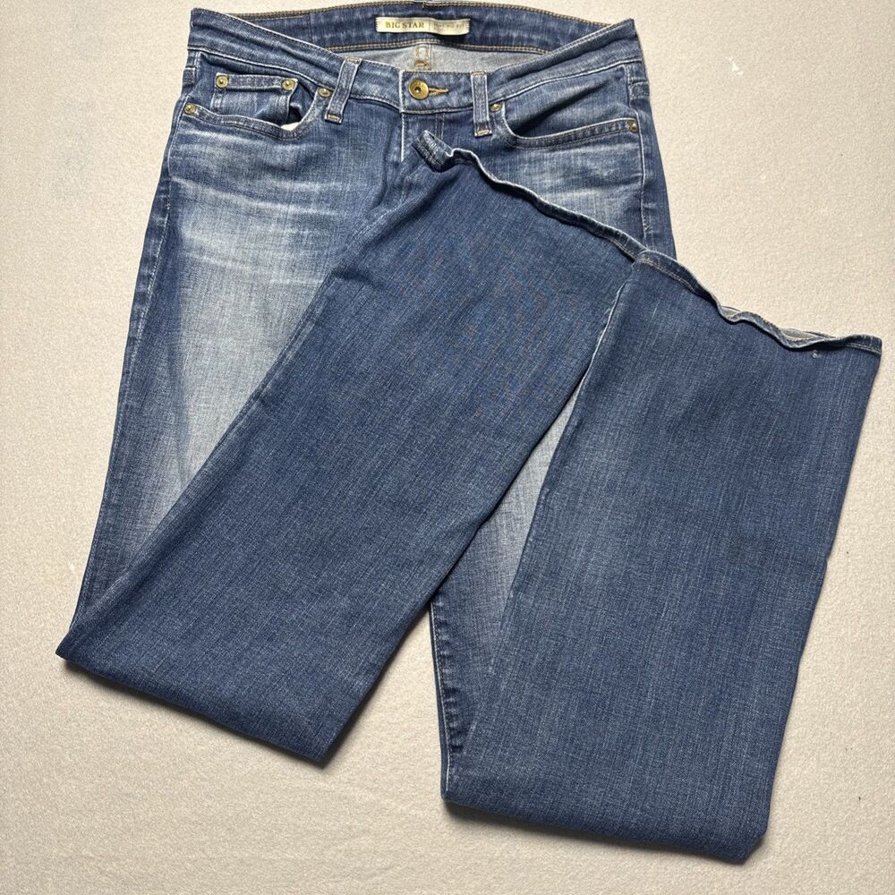 Big Star Jeans Women’s 26L Blue Hazel 2014 Mid Rise Boot Cut Dark Wash Denim